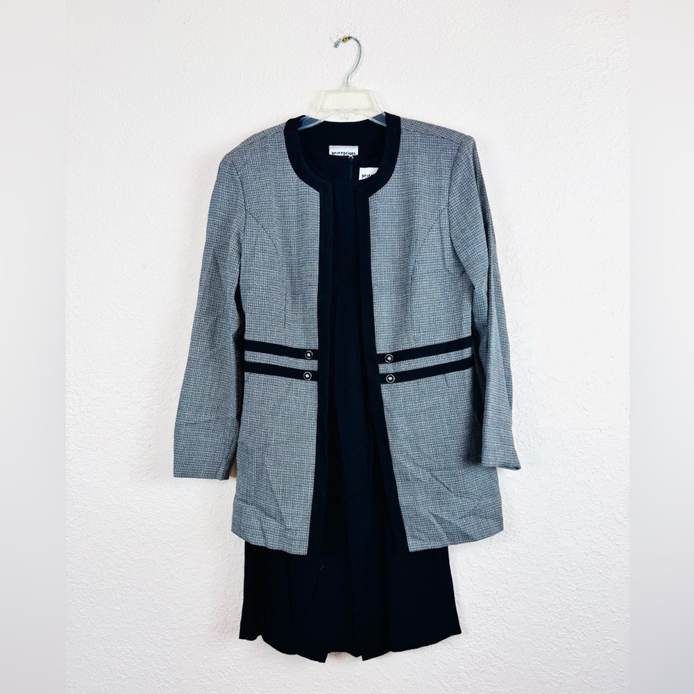 Perceptions Women's Gray Blazer with Black dress Size 10